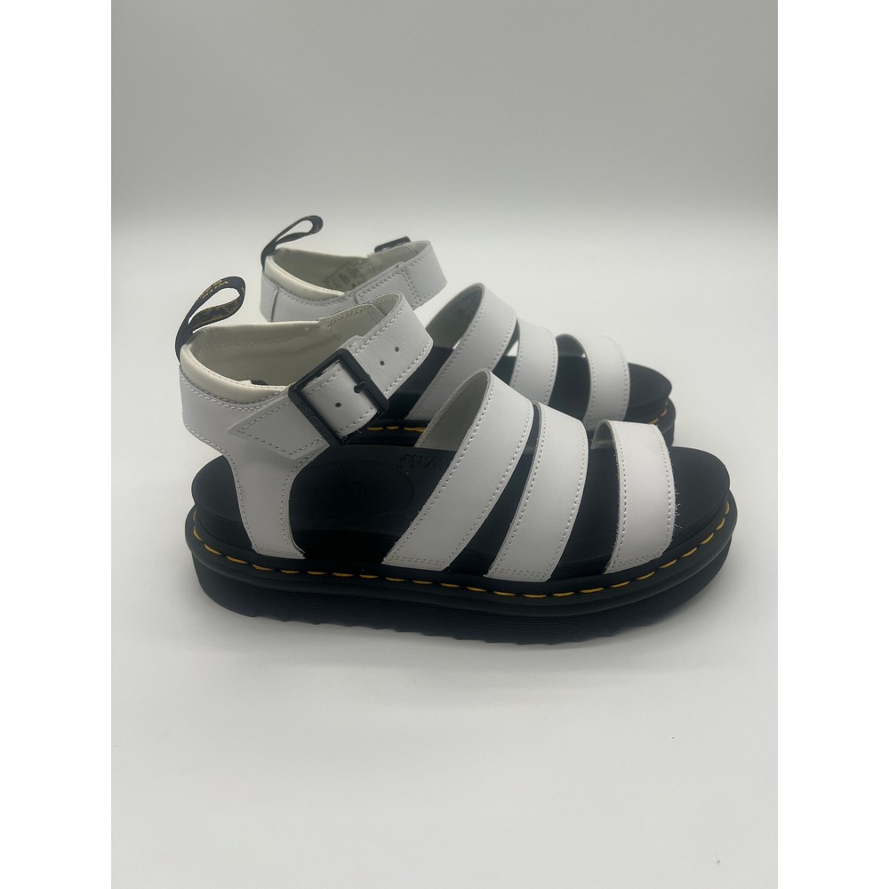 Dr. Martens Blaire Hydro White Leather Gladiator Platform Sandals Womens 9
